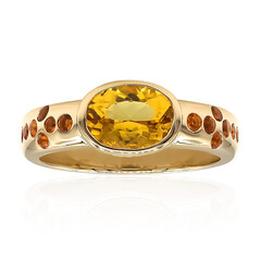 Anillo en oro con Berilo dorado