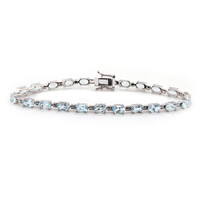 Brazalete en plata con Topacio azul cielo