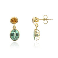 Pendientes en oro con Cianita menta (CUSTODANA)