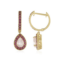 Pendientes en plata con Cuarzo rosa
