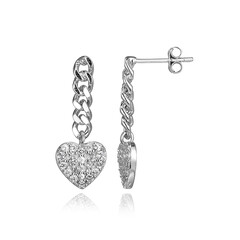 Pendientes en plata con Topacio blanco