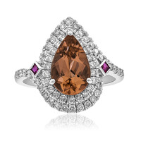 Anillo en oro con Turmalina neón del Congo (CIRARI)