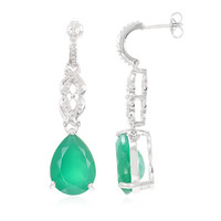 Pendientes en plata con Calcedonia verde