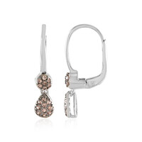 Pendientes en plata con Zircón champán