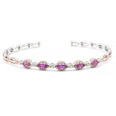 Brazalete en plata con Granate púrpura cambiante (Gems en Vogue)
