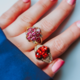 Anillo en plata con Granate de Malaya