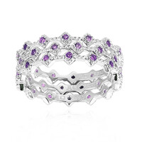 Anillo en plata con Amatista de Zambia