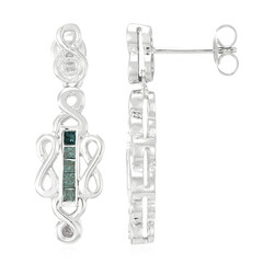 Pendientes en plata con Diamante fantasía