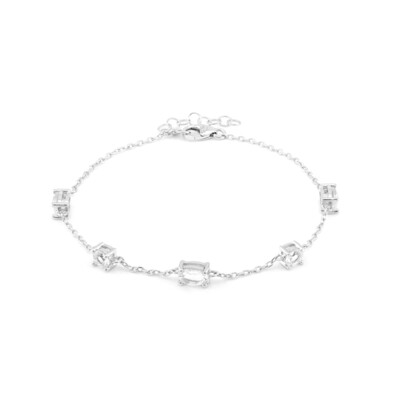 Brazalete en plata con Topacio blanco