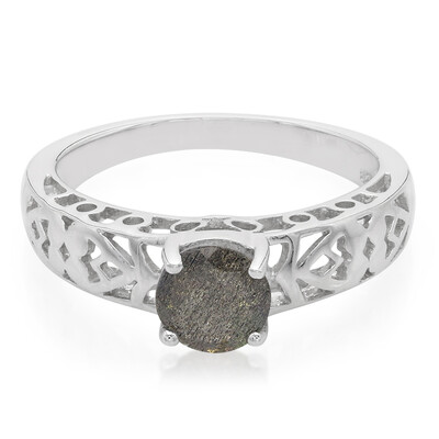 Anillo en plata con Espectrolita