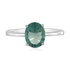 Anillo en plata con Fluorita verde