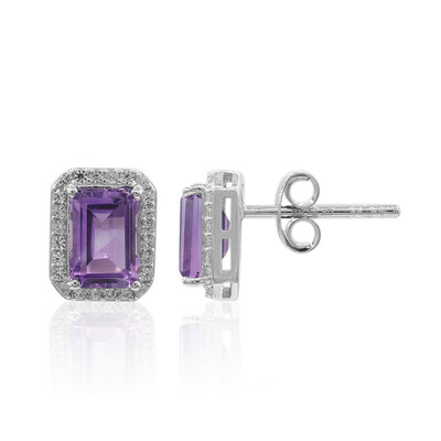 Pendientes en plata con Amatista de Zambia