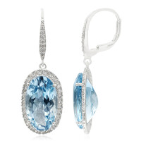 Pendientes en plata con Topacio azul cielo
