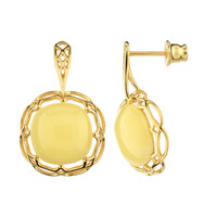Pendientes en plata con Ámbar báltico Milky