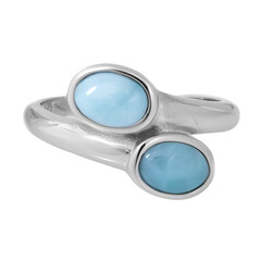 Anillo en plata con Larimar