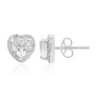 Pendientes en plata con Topacio blanco