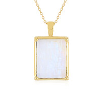Collar en plata con Piedra de Luna arcoíris
