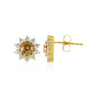 Pendientes en plata con Zircón amarillo
