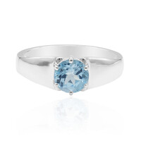 Anillo en plata con Topacio azul suizo (Tenner Diniz)