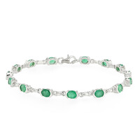 Brazalete en plata con Esmeralda de Zambia