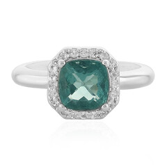 Anillo en plata con Fluorita tono petróleo de Bélgica