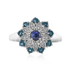 Anillo en plata con Zafiro estrella azul