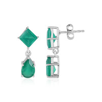 Pendientes en plata con Ónix verde