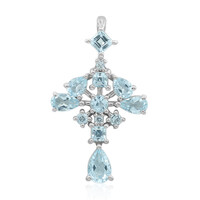 Colgante en plata con Topacio azul cielo