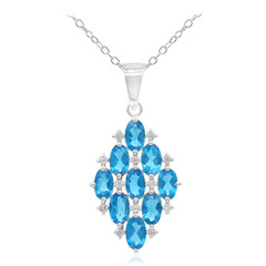 Collar en plata con Apatita azul neón