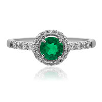 Anillo en platino con Esmeralda de Zambia AAA (CIRARI)