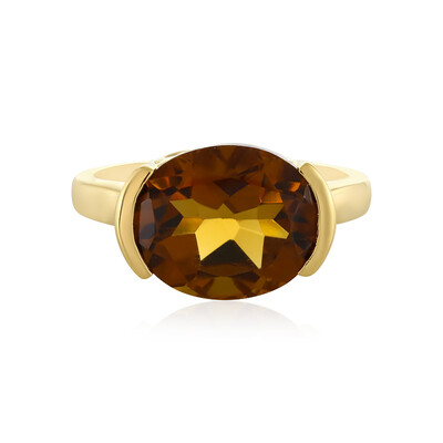 Anillo en plata con Cuarzo cognac