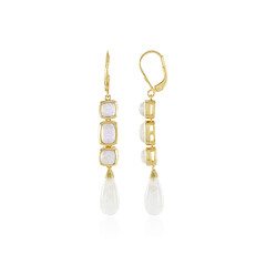 Pendientes en plata con Piedra de Luna arcoíris (KM by Juwelo)