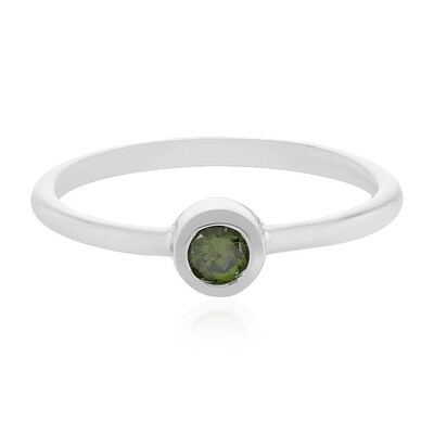 Anillo en plata con Diamante verde
