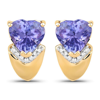 Pendientes en oro con Tanzanita AAA (AMAYANI)