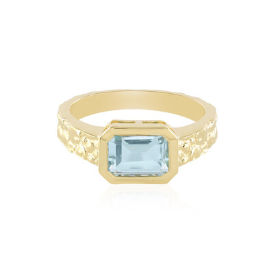 Anillo en plata con Topacio azul cielo