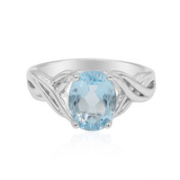 Anillo en plata con Topacio azul cielo