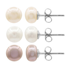 Pendientes en plata con Perla Freshwater (TPC)