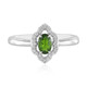 Anillo en plata con Diópsido de Rusia