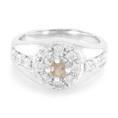 Anillo en plata con Apatita roja