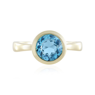 Anillo en oro con Topacio azul suizo (de Melo)