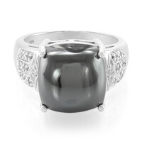 Anillo en plata con Hematita negra