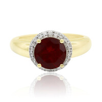 Anillo en oro con Tibetana roja