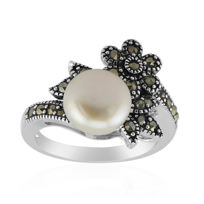 Anillo en plata con Perla blanca Freshwater