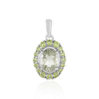 Colgante en plata con Amatista verde