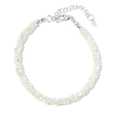 Brazalete en plata con Piedra de Luna blanca