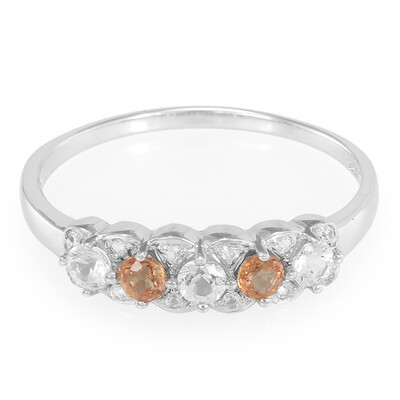 Anillo en plata con Zafiro naranja