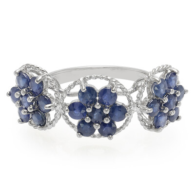 Anillo en plata con Zafiro de Kanchanaburi