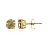 Pendientes en oro con Piedra del sol de Oregón