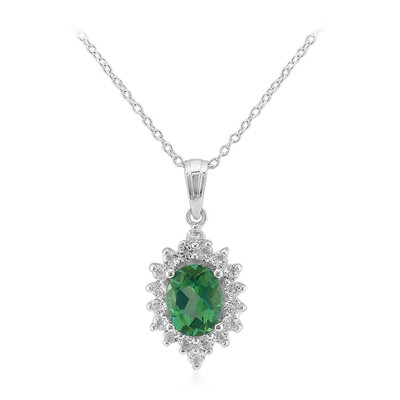 Collar en plata con Topacio verde mariposa