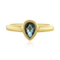 Anillo en plata con Topacio azul de Londres